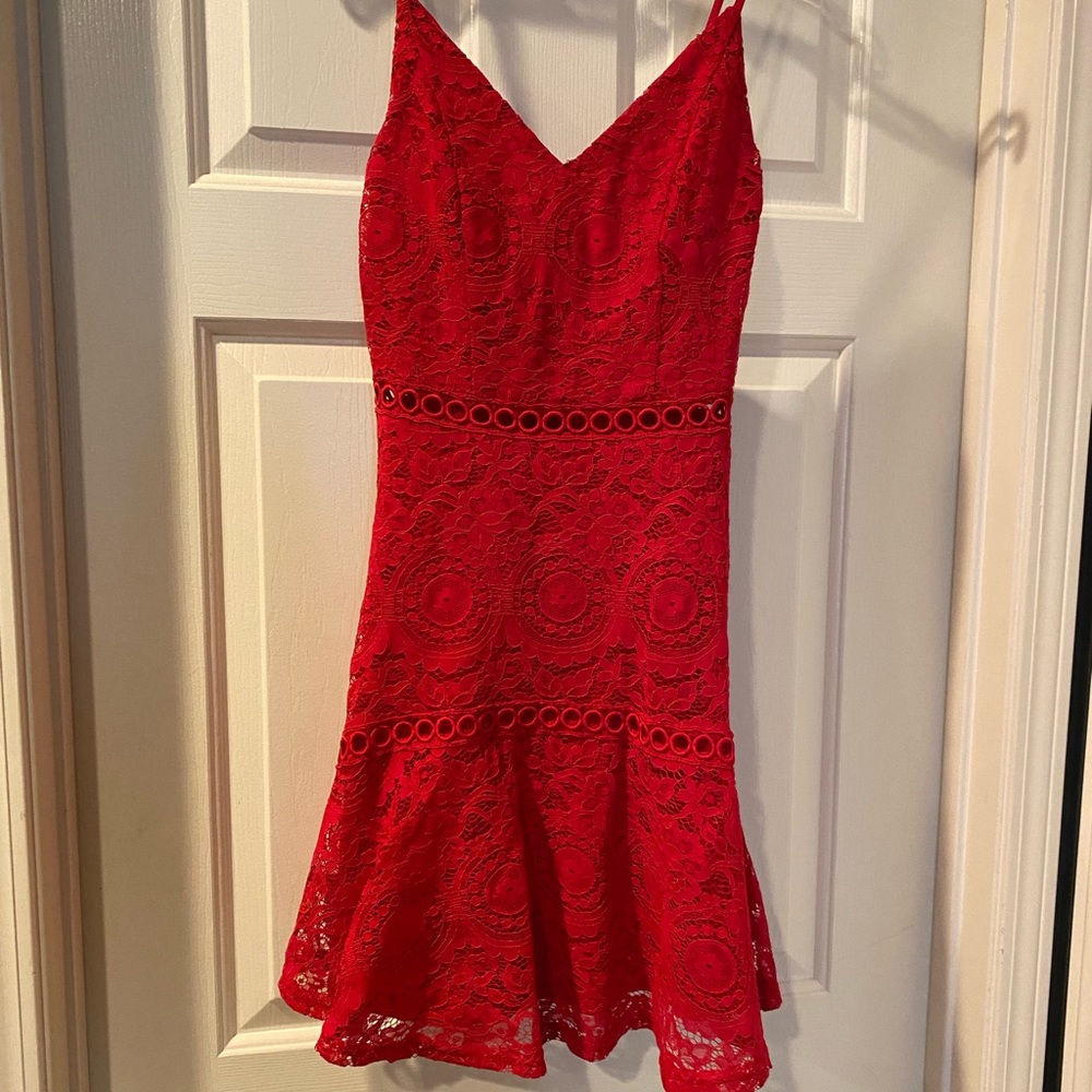 Red Dress Cutout Size XS